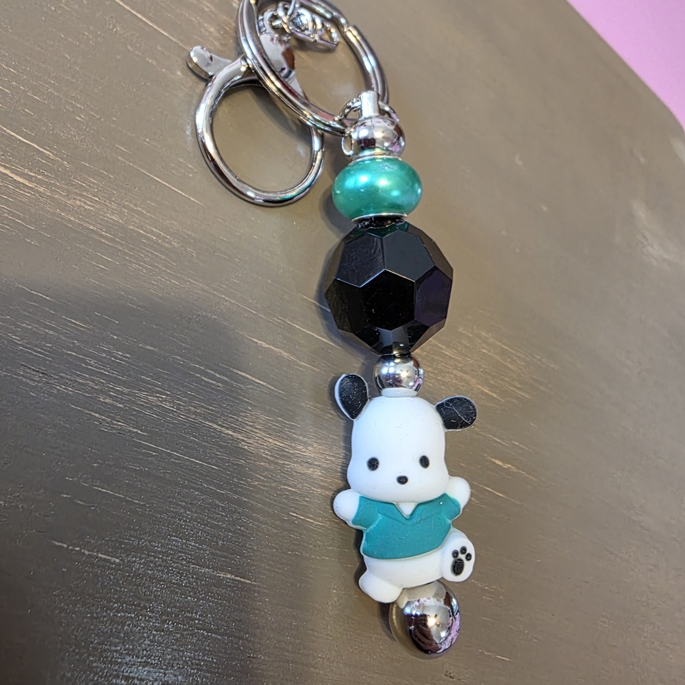 Hello Kitty Black and Teal Keychain